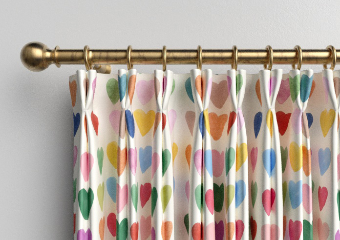 Wee Blue Bell Love Hearts, Multi - Made to Measure Curtains - Image 10